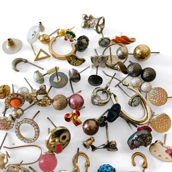 Single Post Stud Earrings Lot - Picture 3 of 4